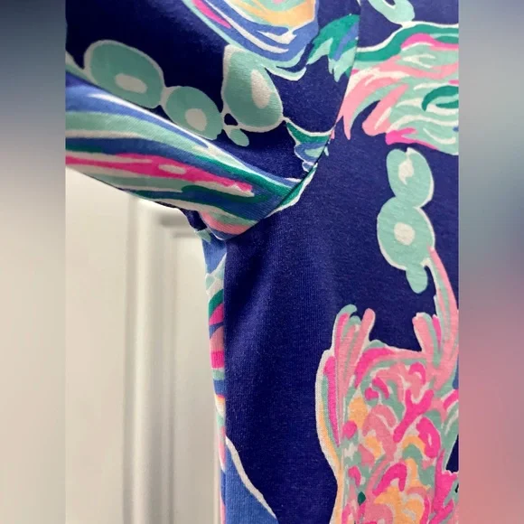 SALE:EUC Lilly Pulitzer MARLOWE T-Shirt Dress-In True Blue Going Coastal - Picture 8 of 16
